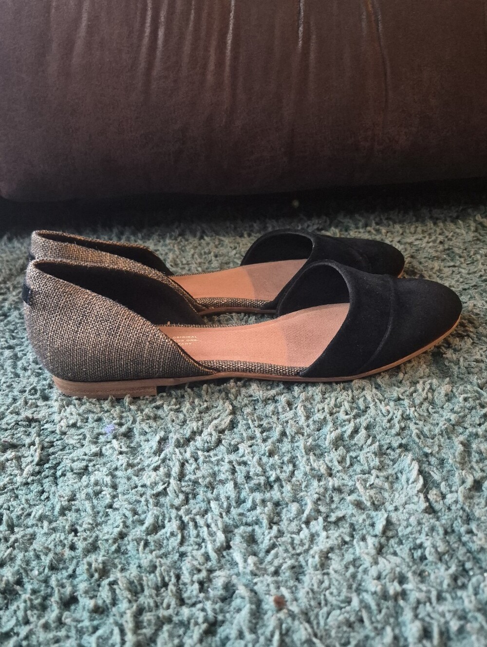 Toms Jutti D'Orsay Flats Gray Black Size 9.5 - Picture 5 of 13